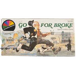 Vtg 1985 Selchow & Righter Go For Broke Spend A Million Board Game. Retro Money